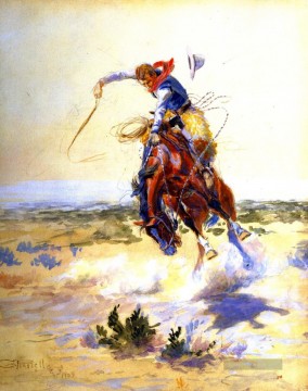 Indianer und Cowboy Werke - ein schlechter hoss 1904 Charles Marion Russell Indiana Cowboy